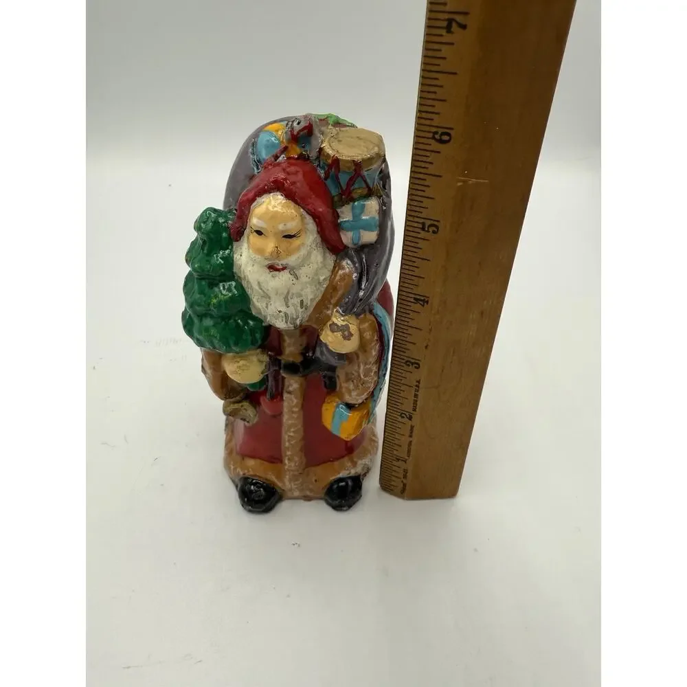 Vintage Old World Santa Claus Figural Christmas Candle 5 Inch Holiday Decor